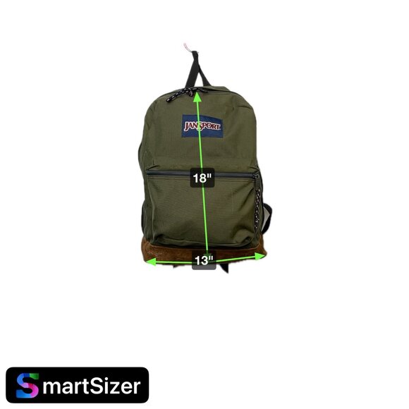 Vintage JanSport Suede Bottom Classic Backpack Olive & Brown Canvas READ - Picture 9 of 9